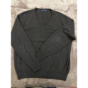 J McLaughlin Cashmere/cotton Blend Men's V-neck Sweater Size Xl Charcoal Color‎